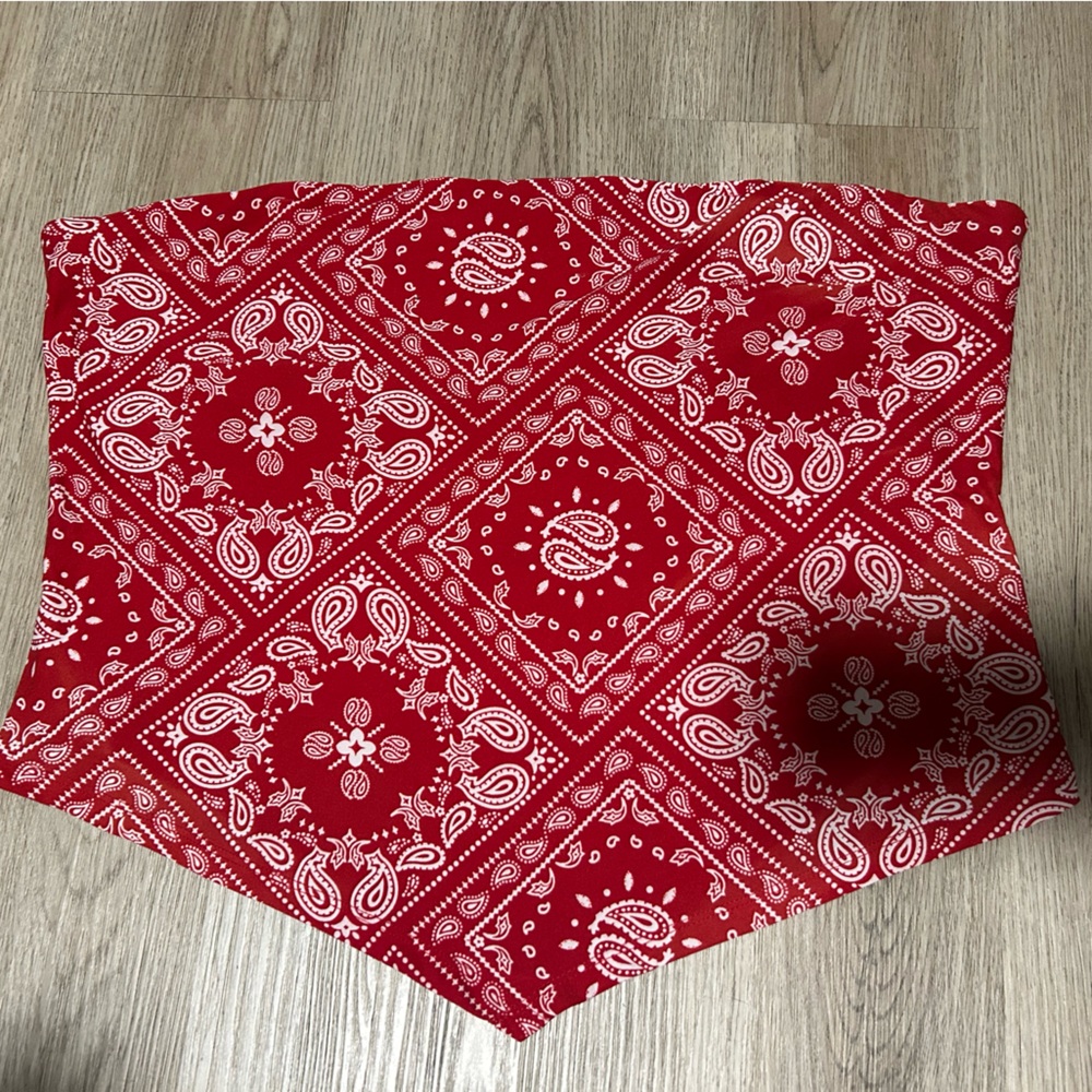 Red Bandana Print Fabric
